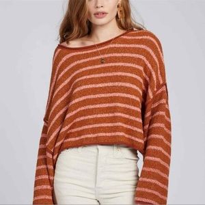 Free People Bardot Striped Sweater